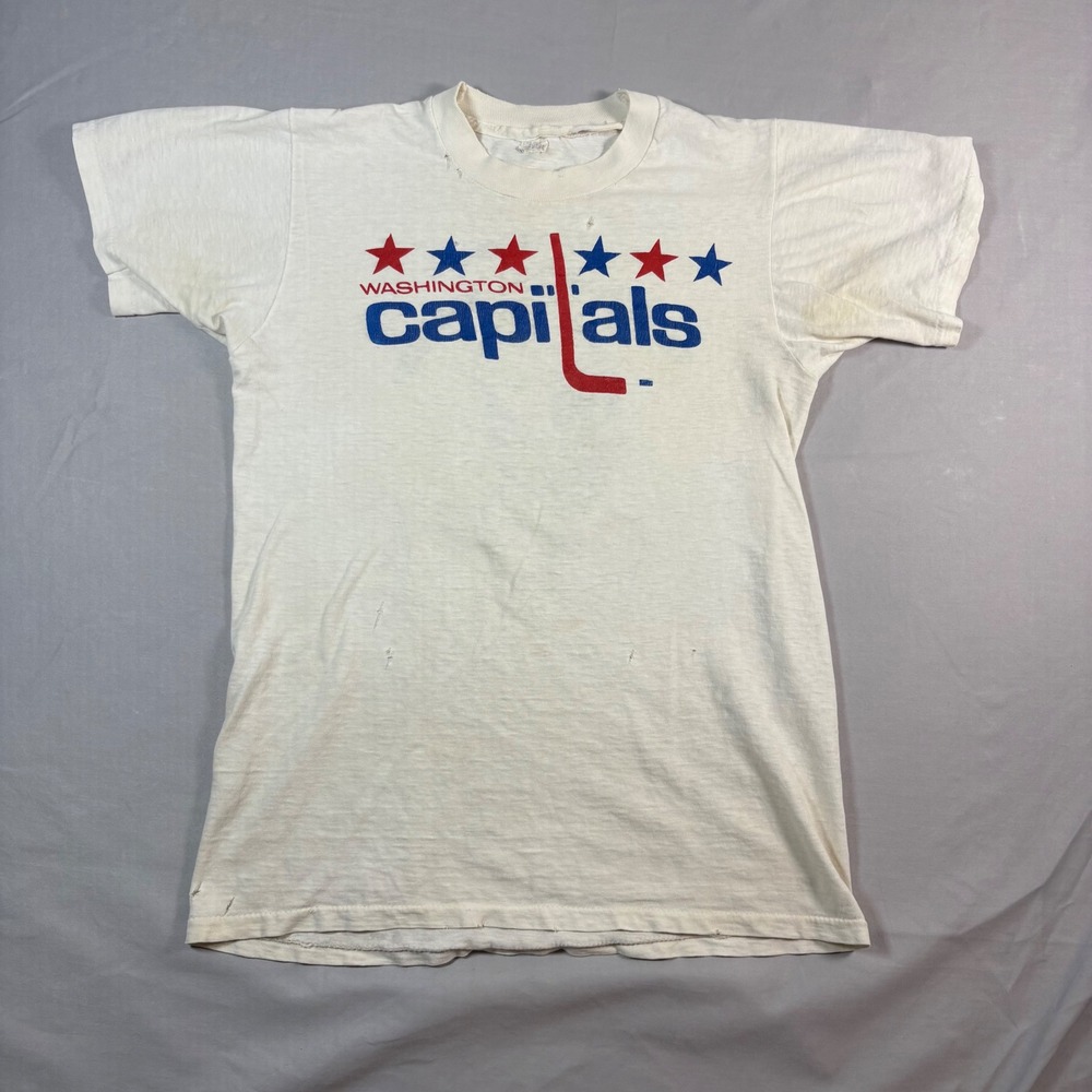 Vintage 80s Washington Capitals Colgate Shave T-Shirt Small Single Stitch USA